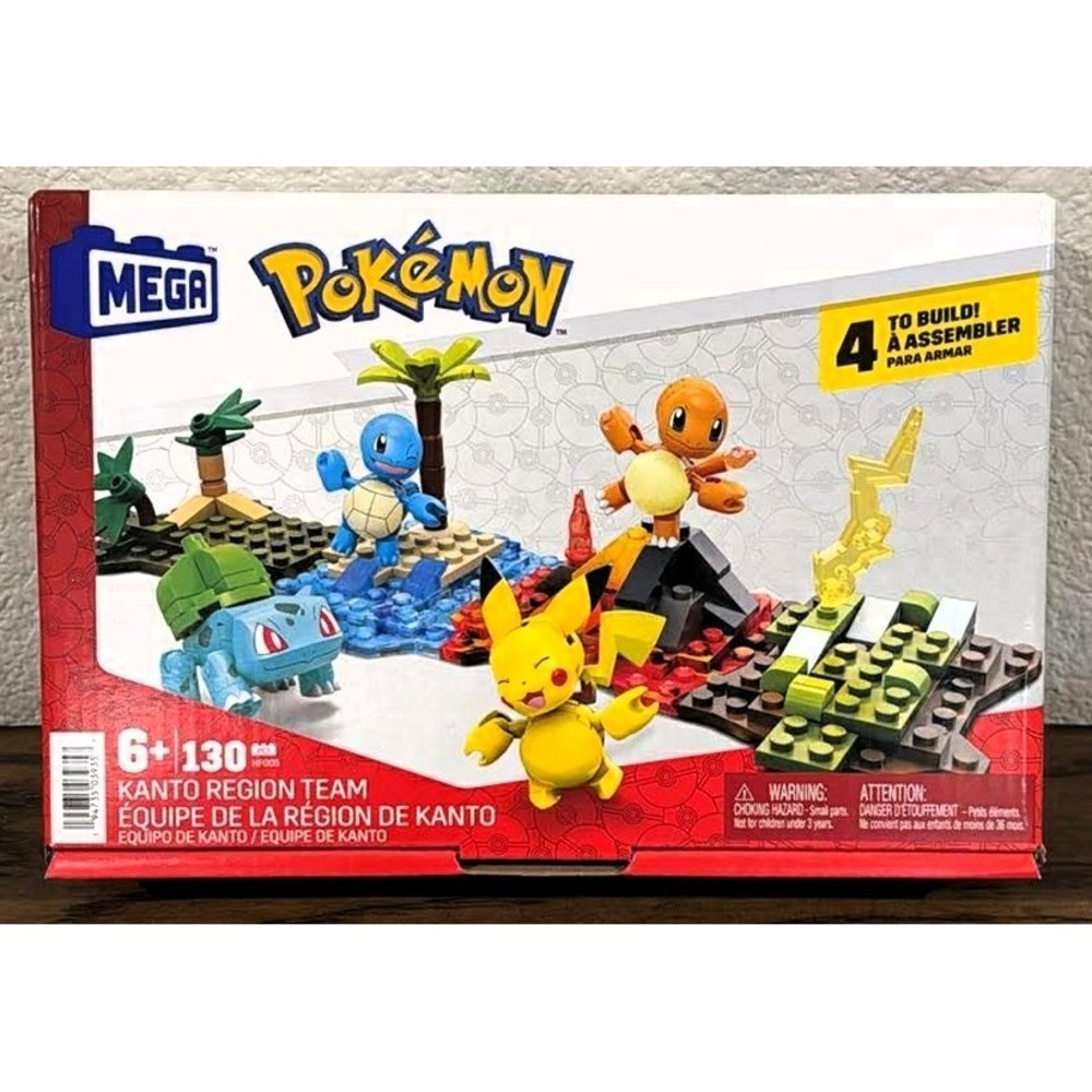NIB Mattel MEGA Pokémon Kanto Region Team Building Kit Set Toy 130 pieces